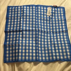 Blue and White Gingham hanky/pocket square.